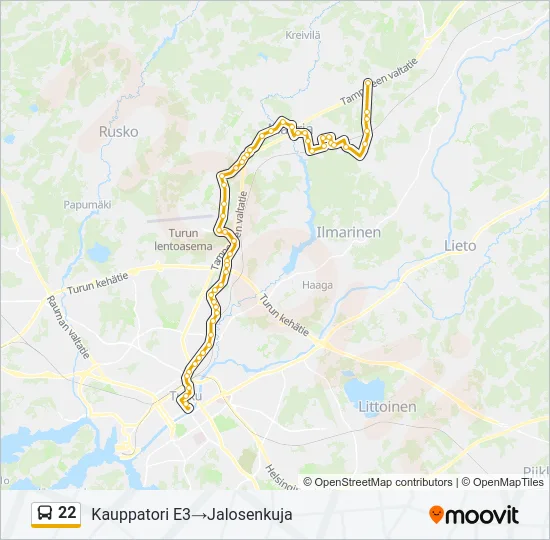 22 Bus Line Map