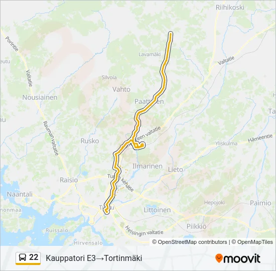 22 Bus Line Map