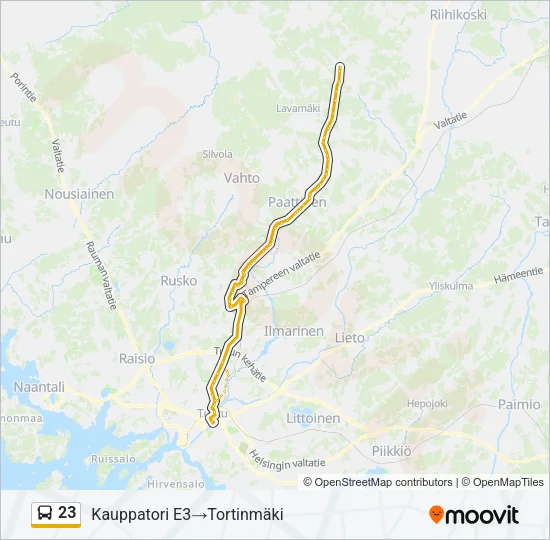 23 Bus Line Map