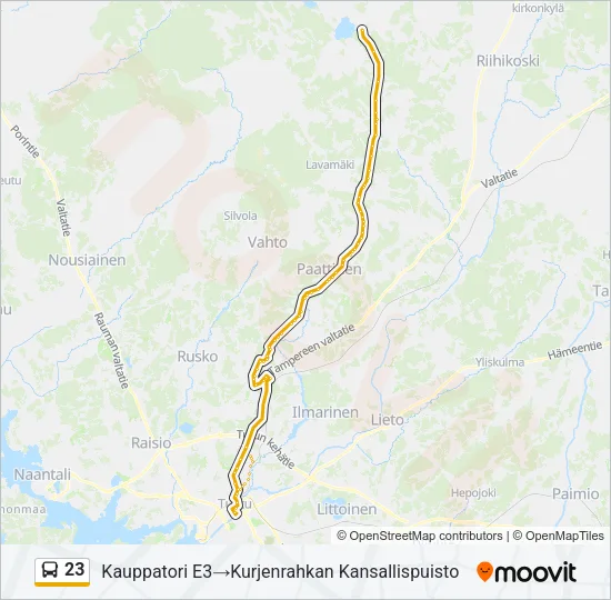 23 Bus Line Map