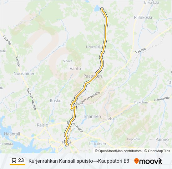 23 Bus Line Map