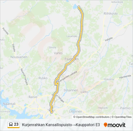 23 Bus Line Map