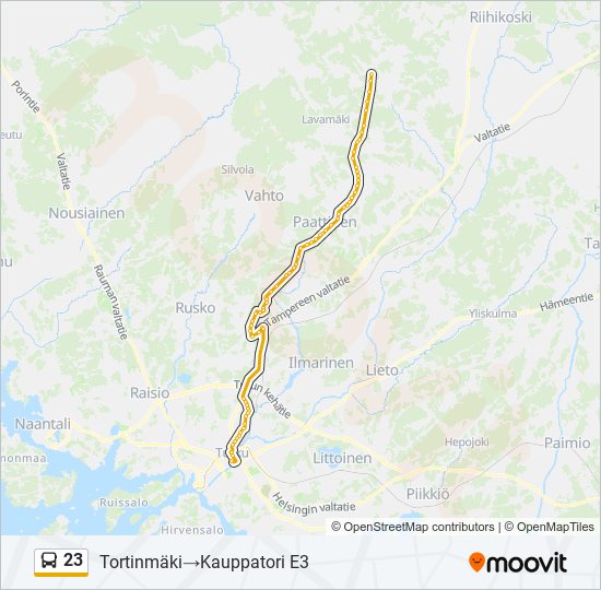 23 bus Line Map