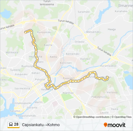 28 Bus Line Map