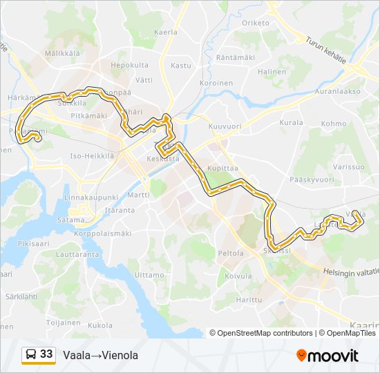 33 Bus Line Map