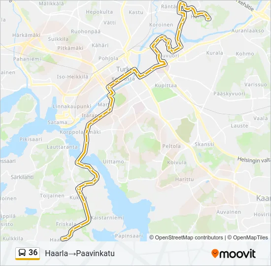 36 Bus Line Map