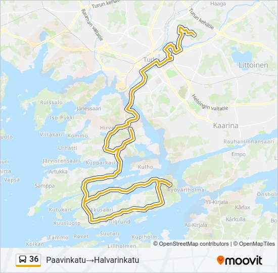 36 Bus Line Map