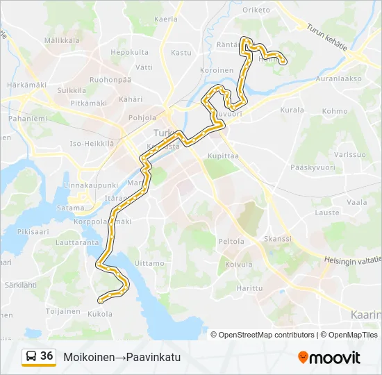 36 Bus Line Map