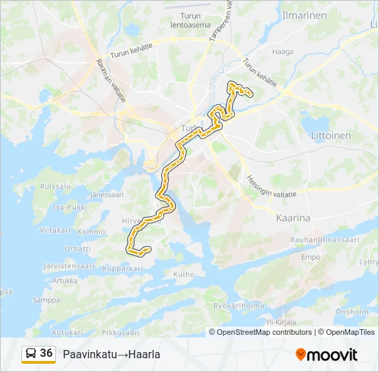 36 Bus Line Map