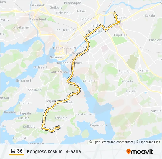 36 Bus Line Map