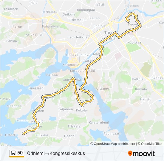 50 bus Line Map