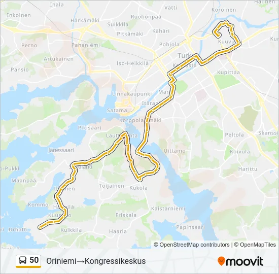 50 Bus Line Map