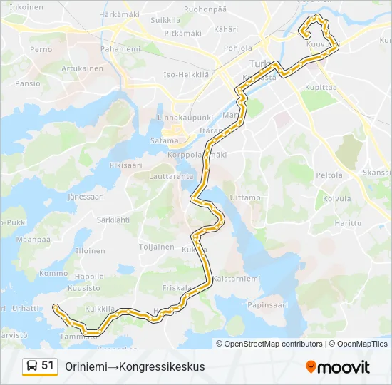 51 Bus Line Map