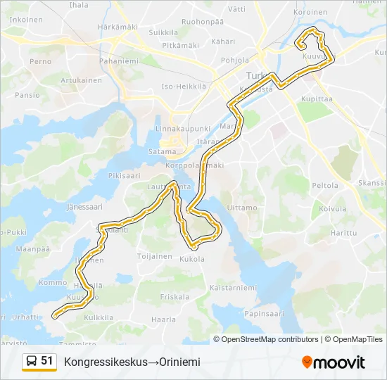 51 Bus Line Map