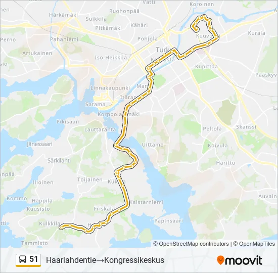 51 Bus Line Map