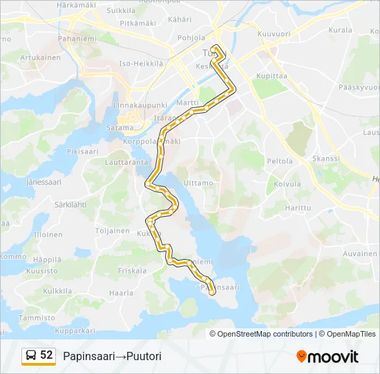 52 Bus Line Map