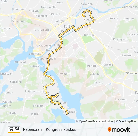 54 Bus Line Map
