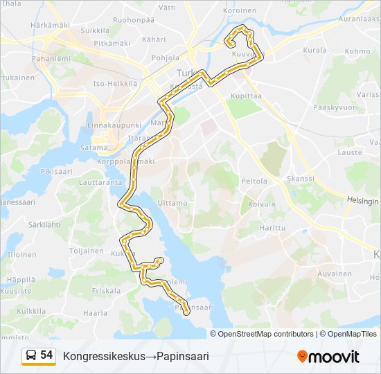 54 bus Line Map