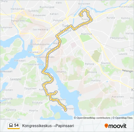 54 Bus Line Map