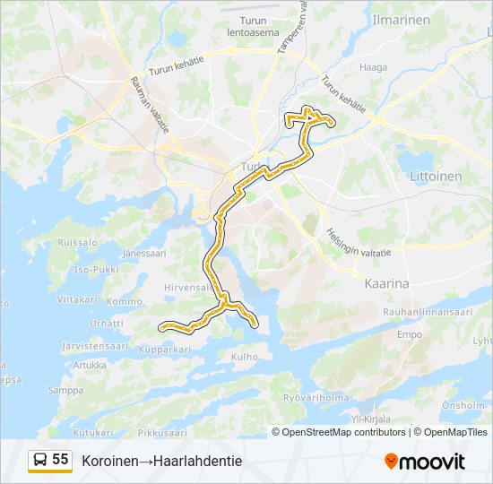 55 Bus Line Map