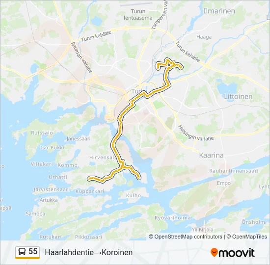 55 Bus Line Map