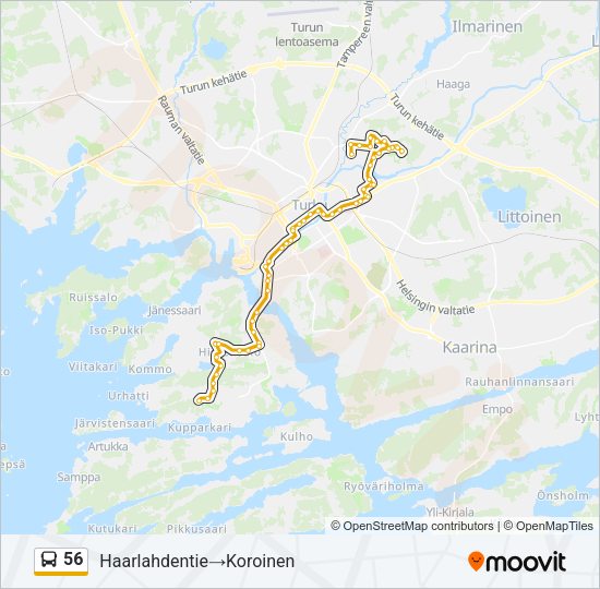 56 Bus Line Map