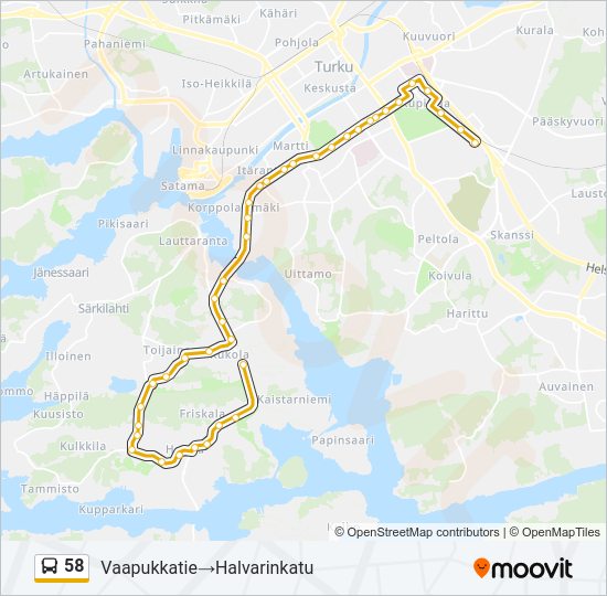 58 Bus Line Map