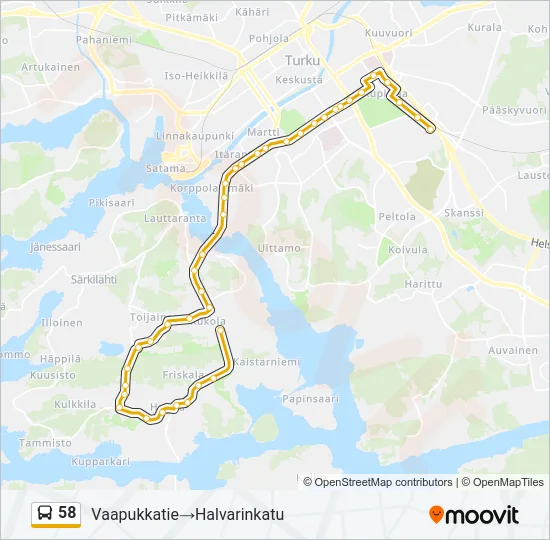 58 Bus Line Map