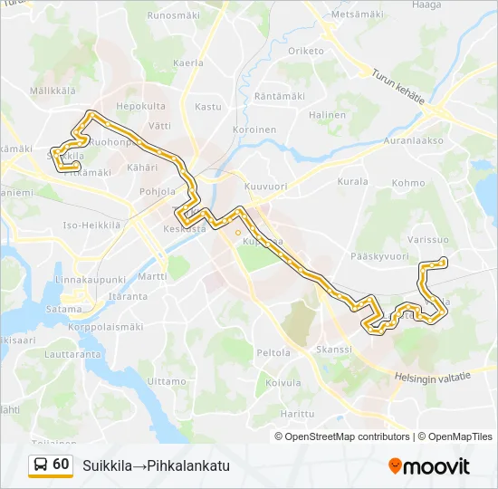 60 Bus Line Map