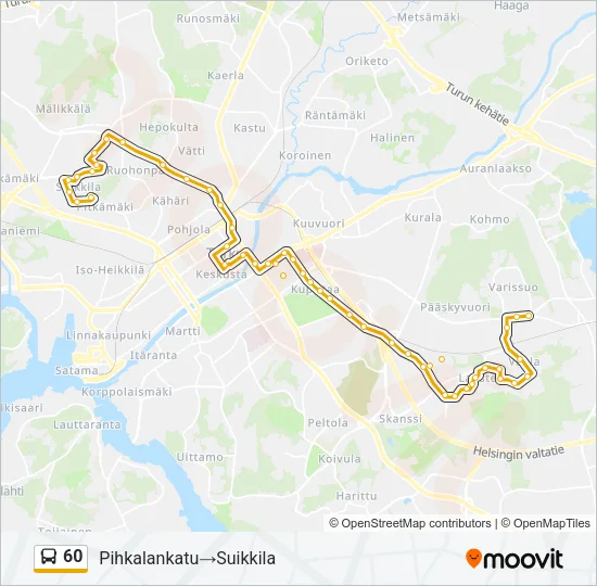 60 Bus Line Map