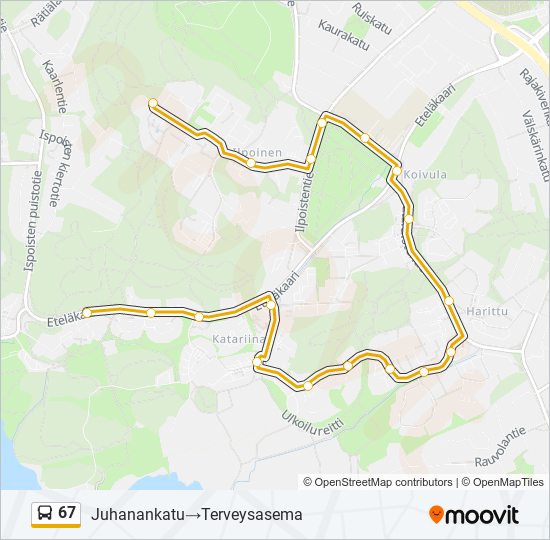 67 bus Line Map