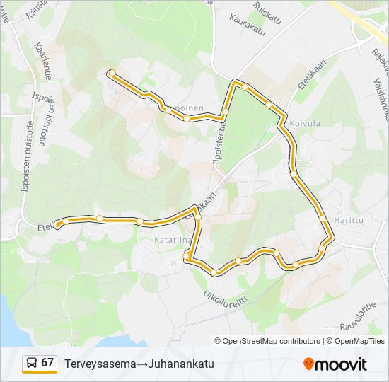 67 Bus Line Map