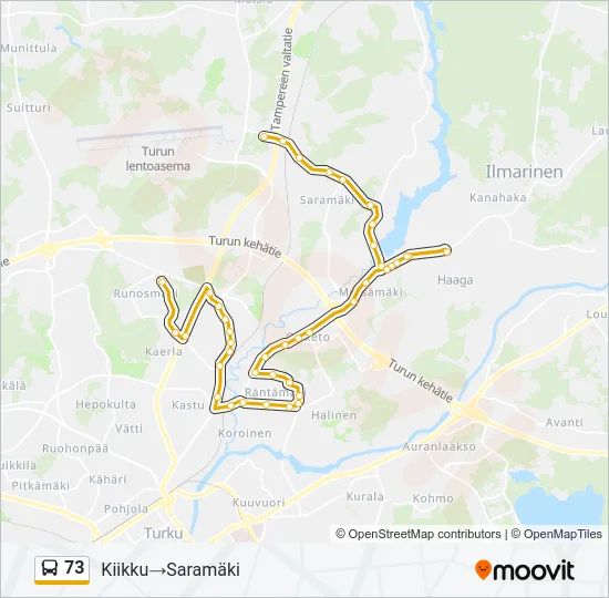 73 Bus Line Map