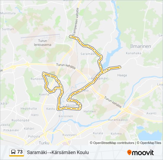 73 Bus Line Map