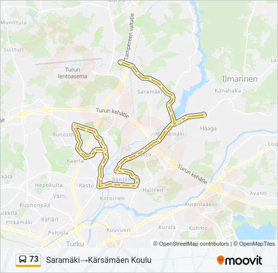 73 Bus Line Map