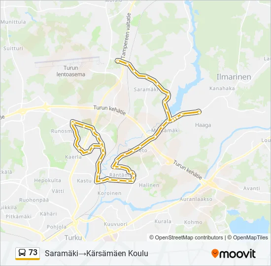 73 Bus Line Map