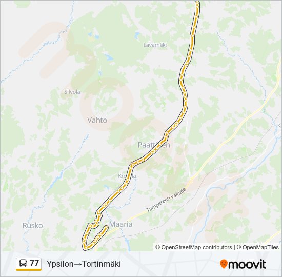 77 Bus Line Map
