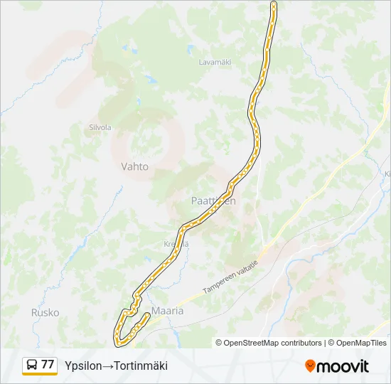77 Bus Line Map
