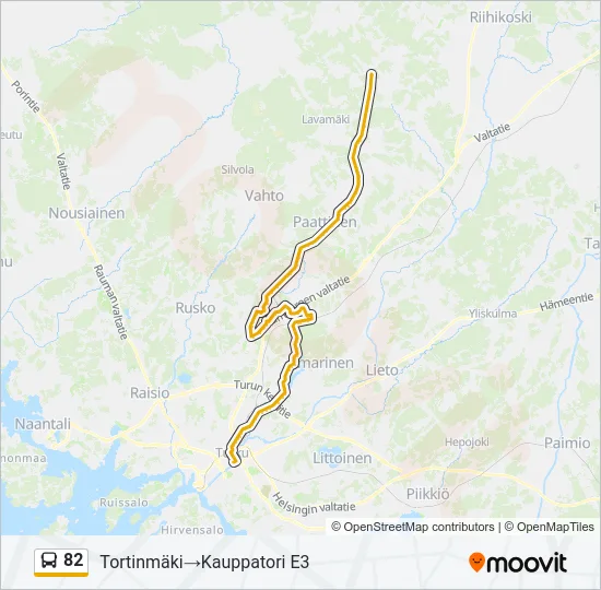 82 Bus Line Map