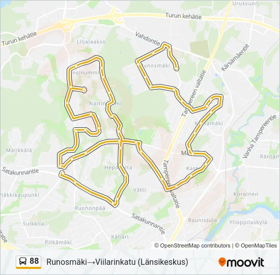 88 Bus Line Map