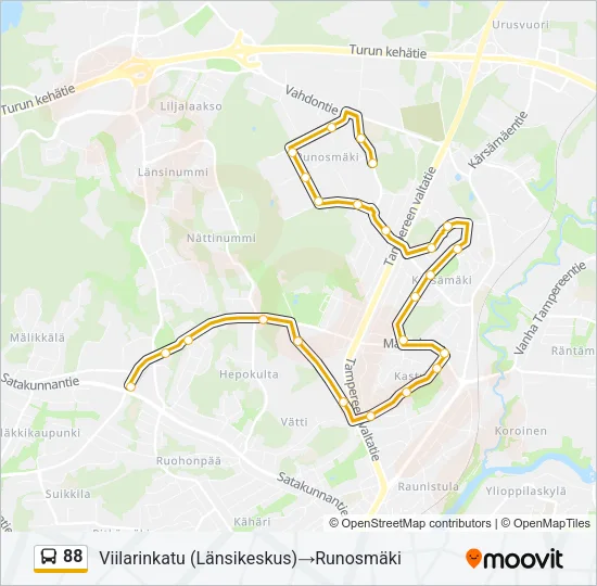 88 Bus Line Map