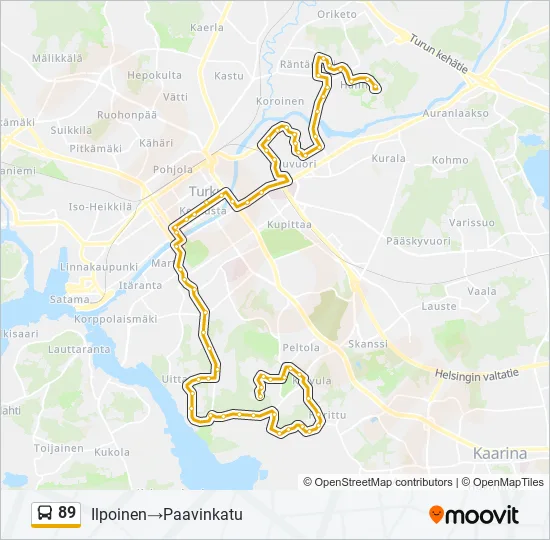 89 Bus Line Map