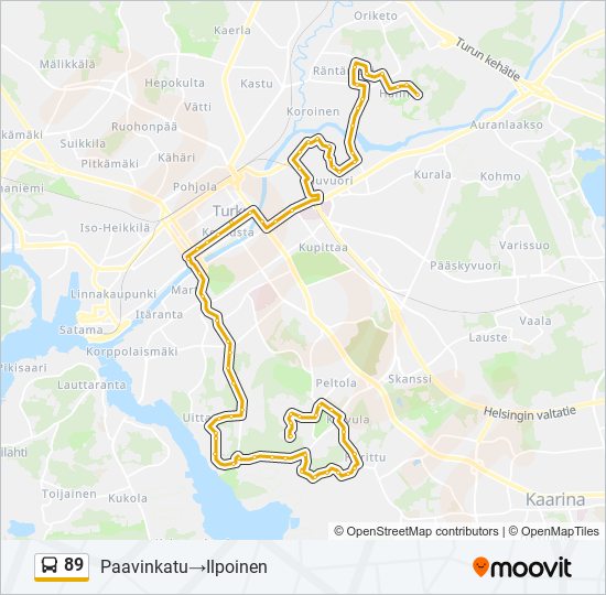 89 Bus Line Map