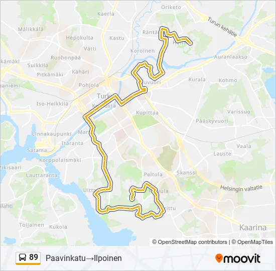89 Bus Line Map