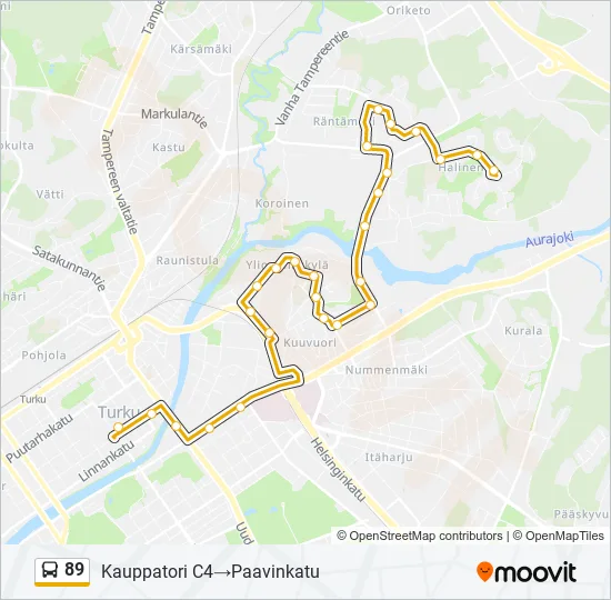 89 Bus Line Map