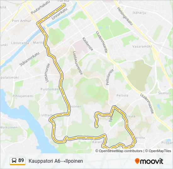 89 Bus Line Map