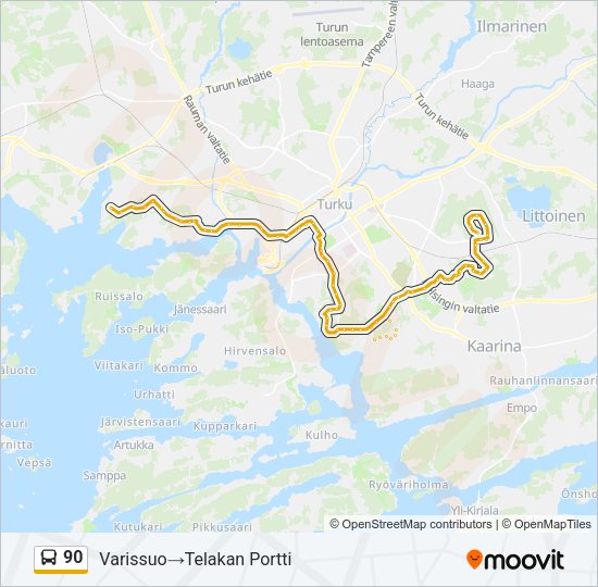 90 Bus Line Map