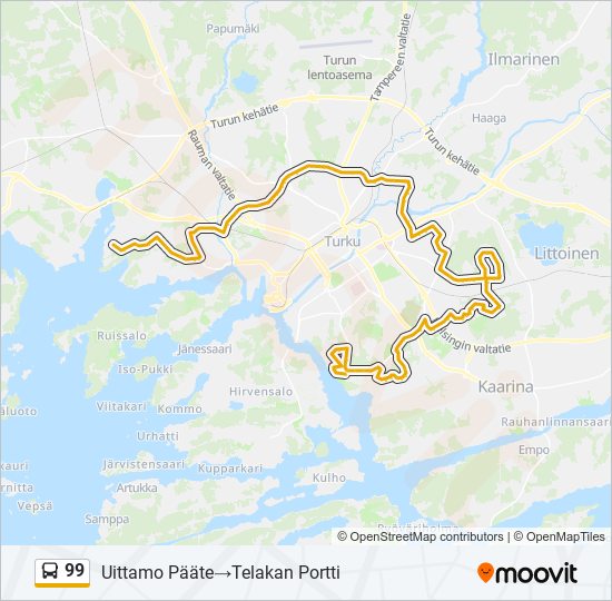 99 bus Line Map