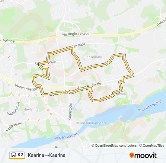 K2 Bus Line Map