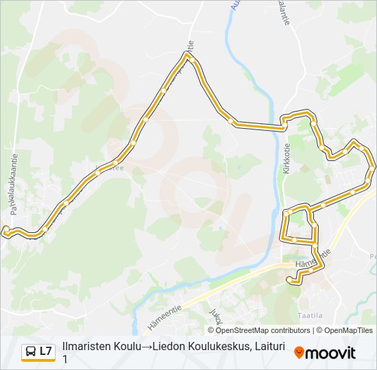 L7 bussi -linjakartta